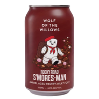 Wolf Of The Willows Rocky Road S'Mores-Man Barrel Aged Pastry Milk Stout Can 355ml