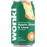 Wonki Apple Ginger & Lime Vodka Soda Can 330ml