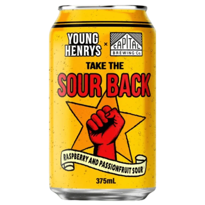 YOUNG HENRYS TAKE THE SOUR BACK RASPBERRY AND PASSIONFRUIT SOUR CAN 375ML