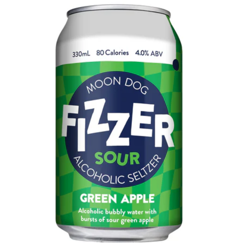 MOON DOG FIZZER SELTZER SOUR GREEN APPLE CAN 330ML