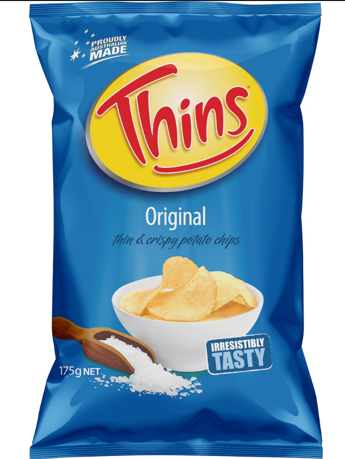 THINS SALT & VINEGAR CHIPS 175G