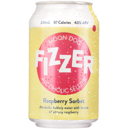 MOON DOG FIZZER SELTZER RASPBERRY SORBET CAN 330ML