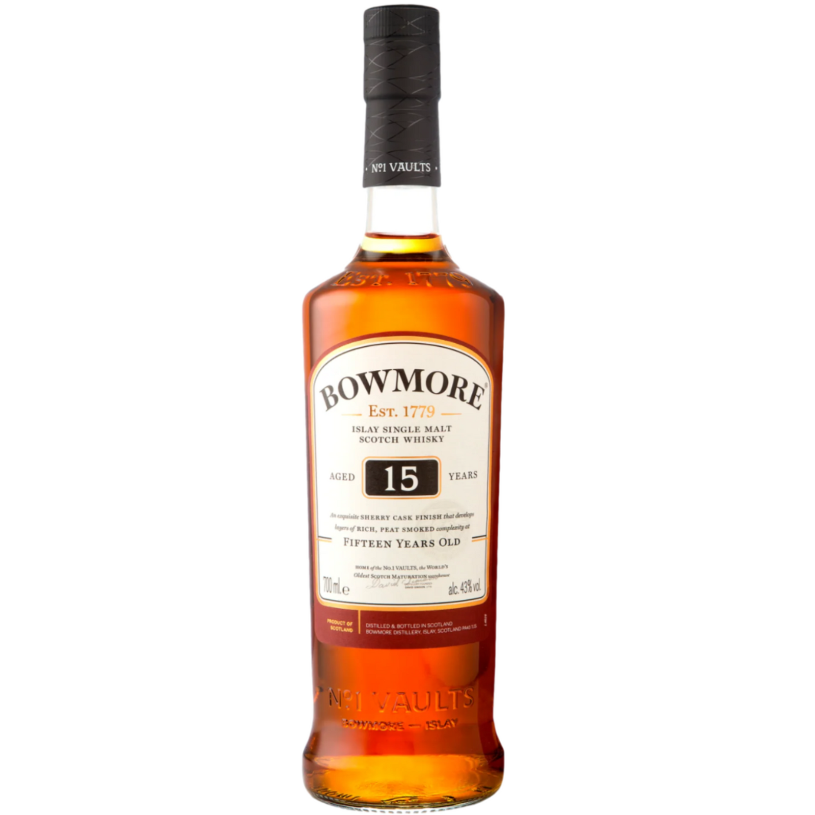 BOWMORE 15YO SINGLE MALT SCOTCH WHISKY 700ML