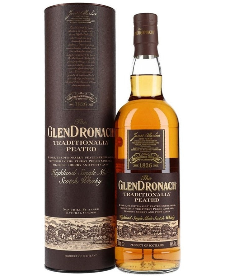 GLENDRONACH TRADITIONALLY PEATED SINGLE MALT SCOTCH WHISKY 700ML